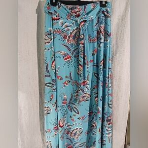 Robert Louis maxi western paisley skirt womens size Large tie accent